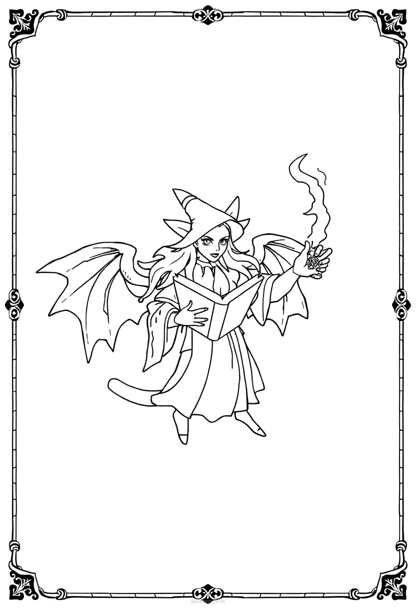 Spellbook coloring page for kids