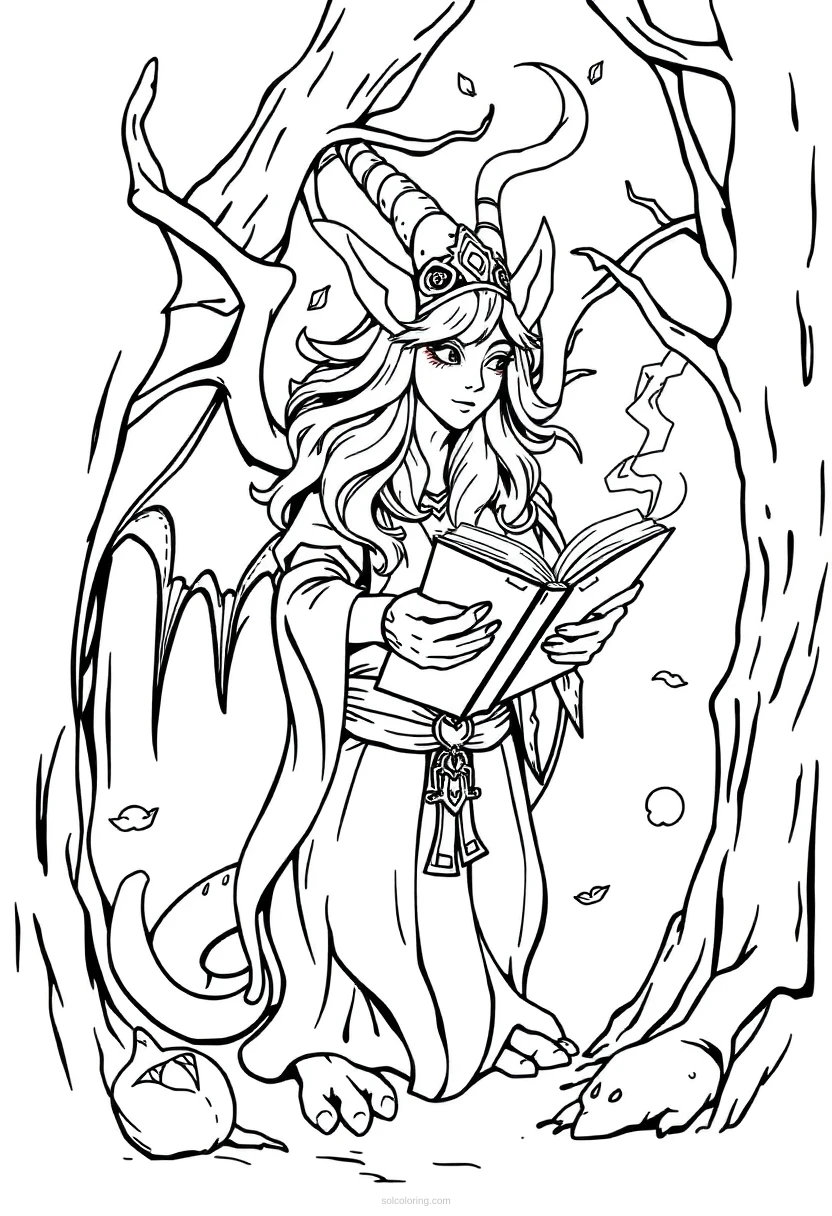 Spellbook coloring page for kids