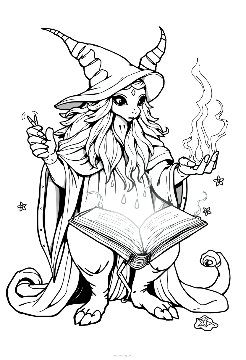Spellbook coloring page for kids