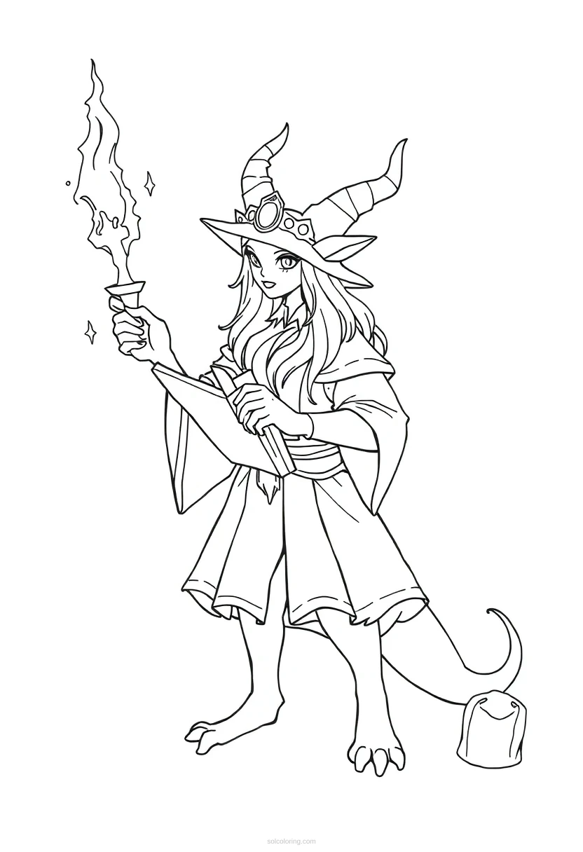 Spellbook coloring page for kids