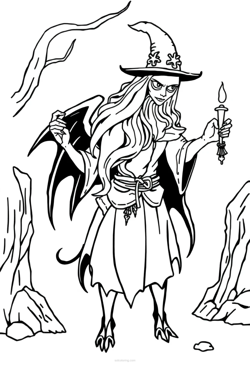 Spellbook coloring page for kids