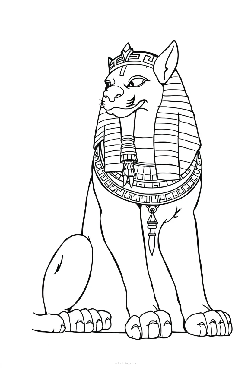 Sphinx Guardian coloring page for kids