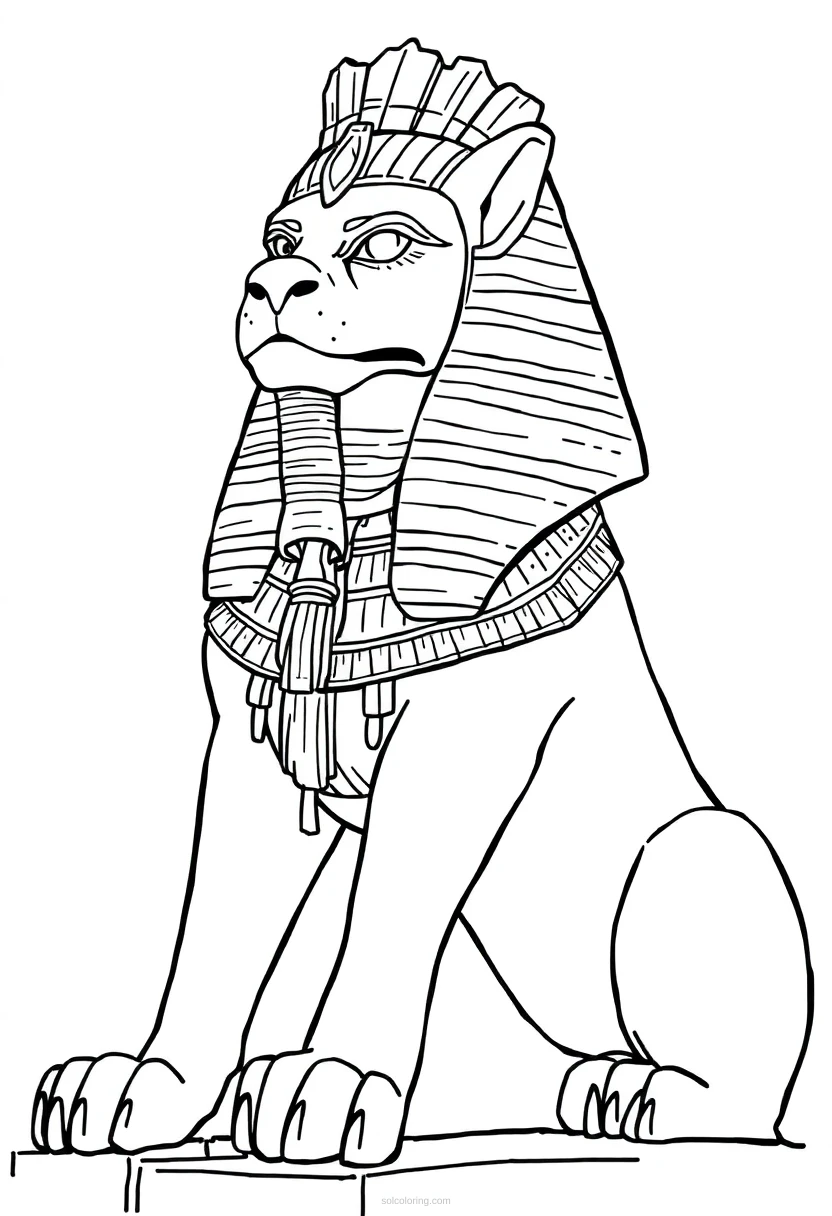 Sphinx Guardian coloring page for kids