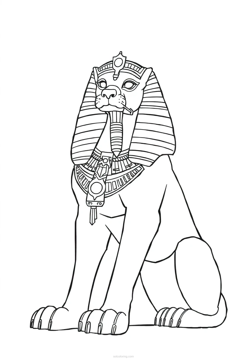 Sphinx Guardian coloring page for kids