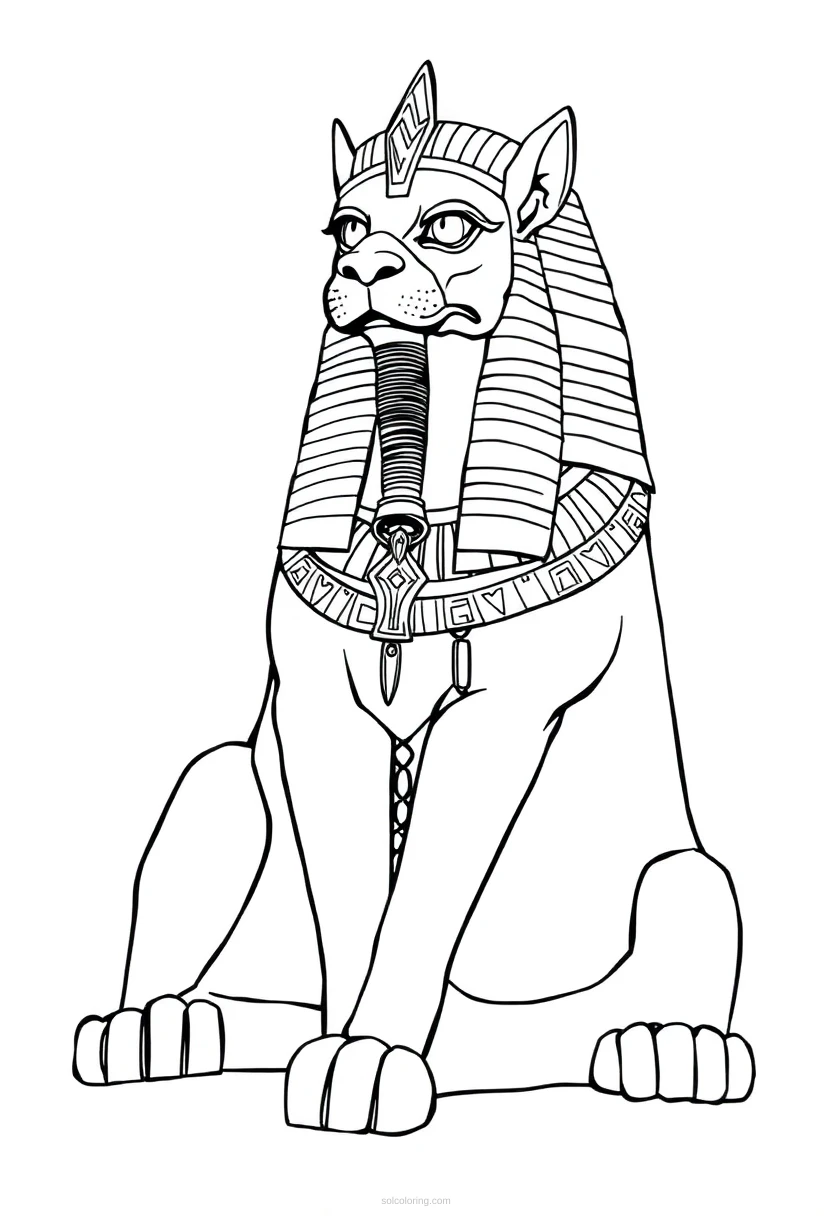 Sphinx Guardian coloring page for kids