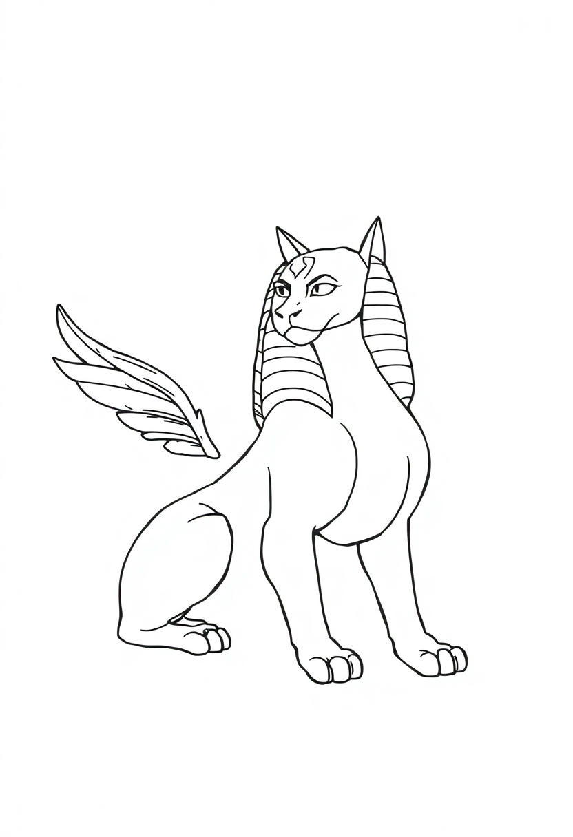 Sphinx coloring page, free printable