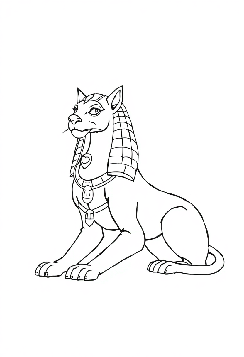 Sphinx coloring page, free printable