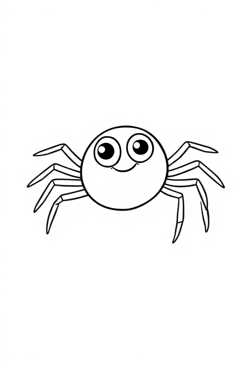 Spider coloring page, free printable