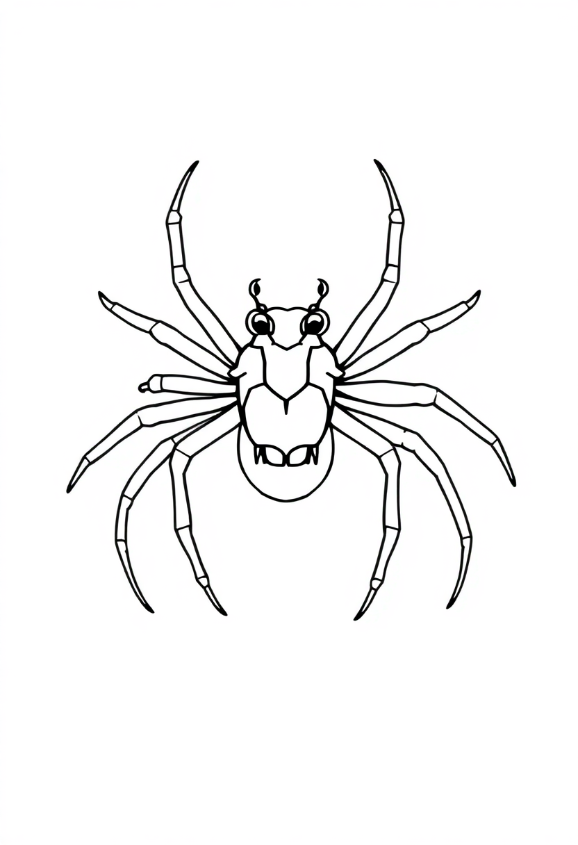 Spider coloring page, free printable