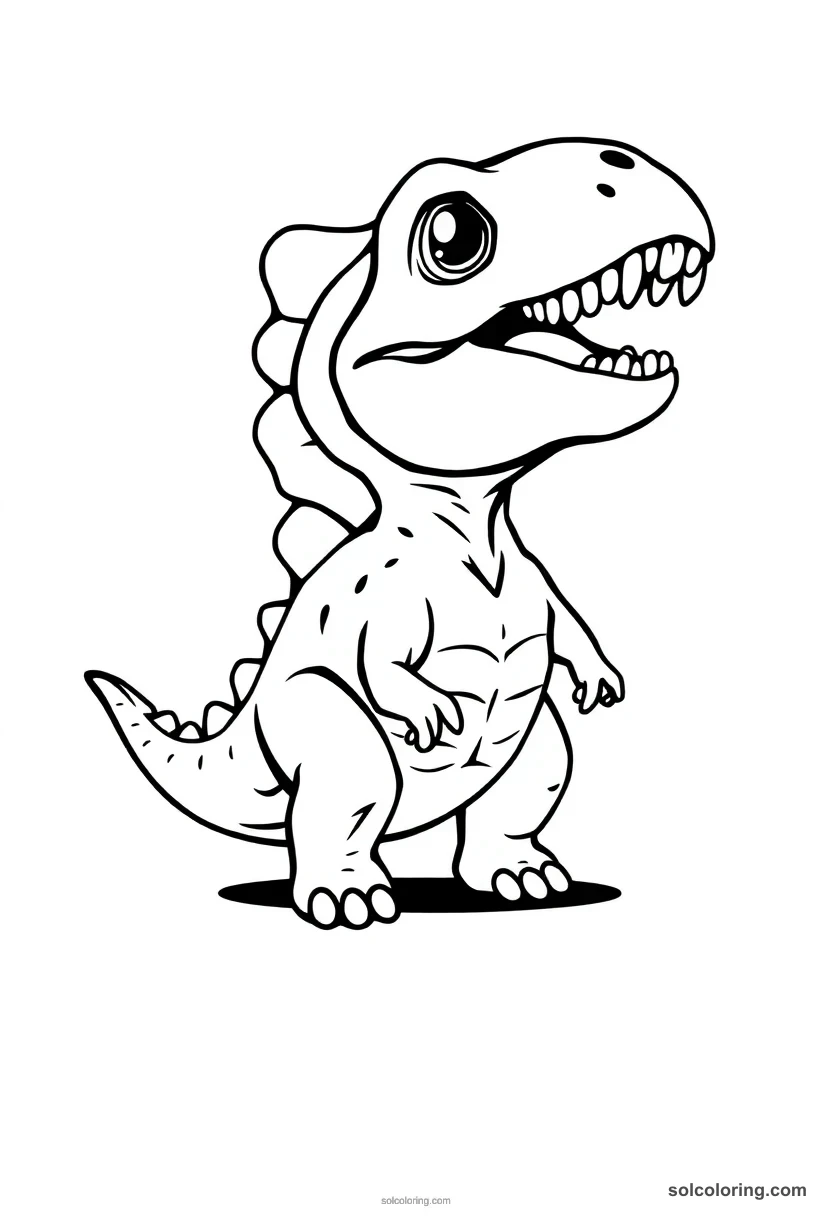 Chibi Spinosaurus chibi coloring page for kids