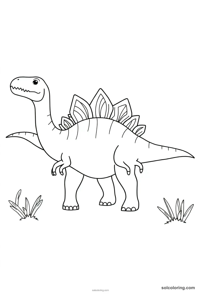 Simple Spinosaurus simple coloring page for kids