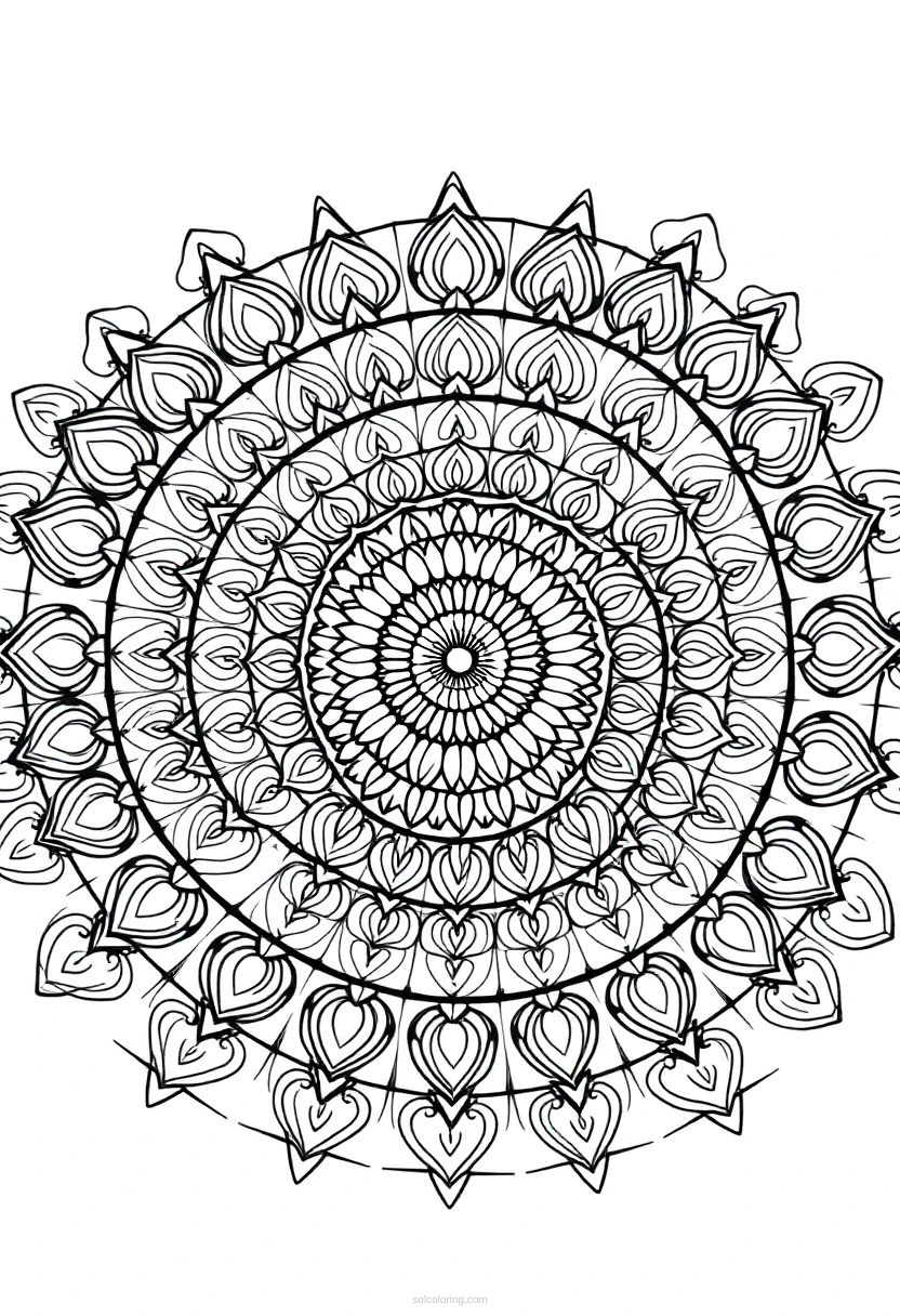 Spiral Fibonacci Mandala coloring pages