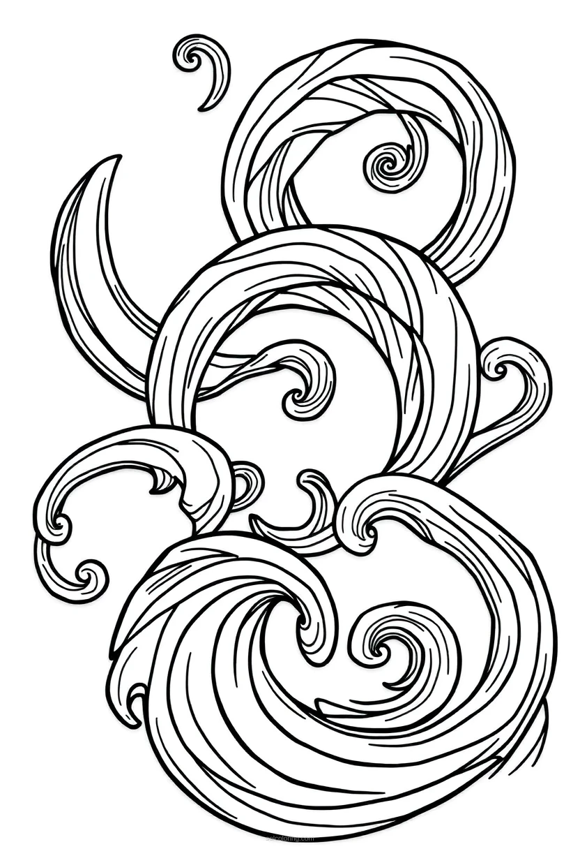 Spiral Wave Designs coloring page for kids