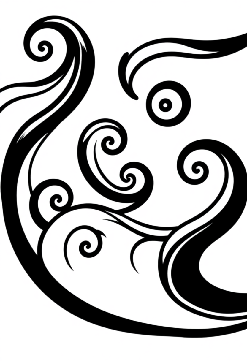 Spiral Wave Designs coloring page, free printable