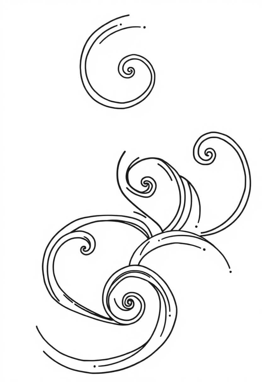 Spiral Wave Designs coloring page, free printable