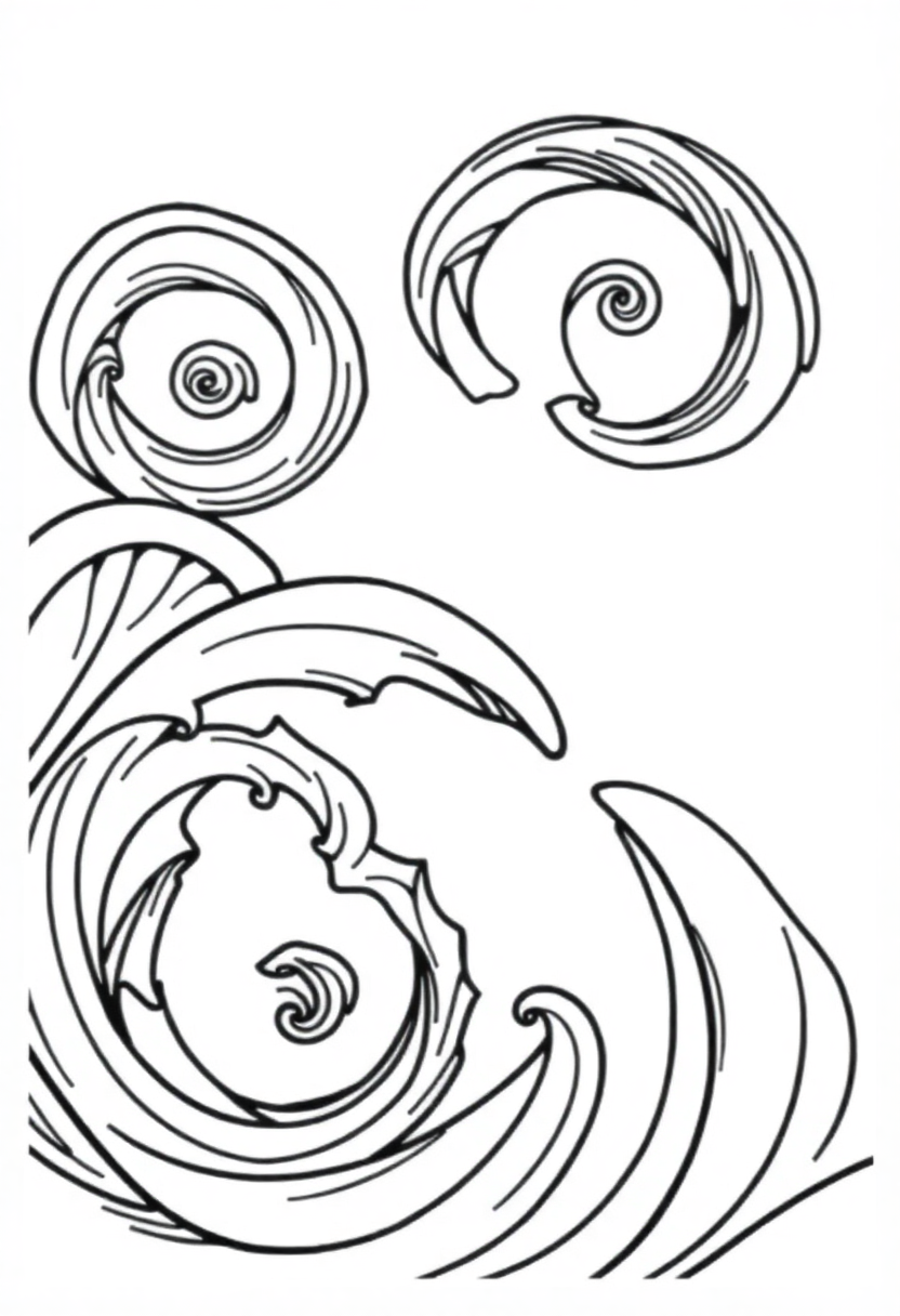 Spiral Wave Designs coloring page, free printable