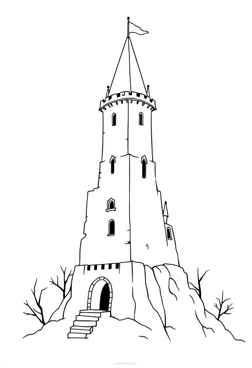 Spooky Castle Tower coloring pages