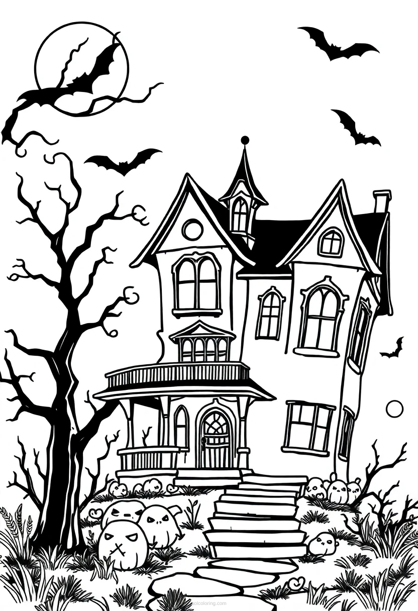 Spooky Haunted House coloring pages