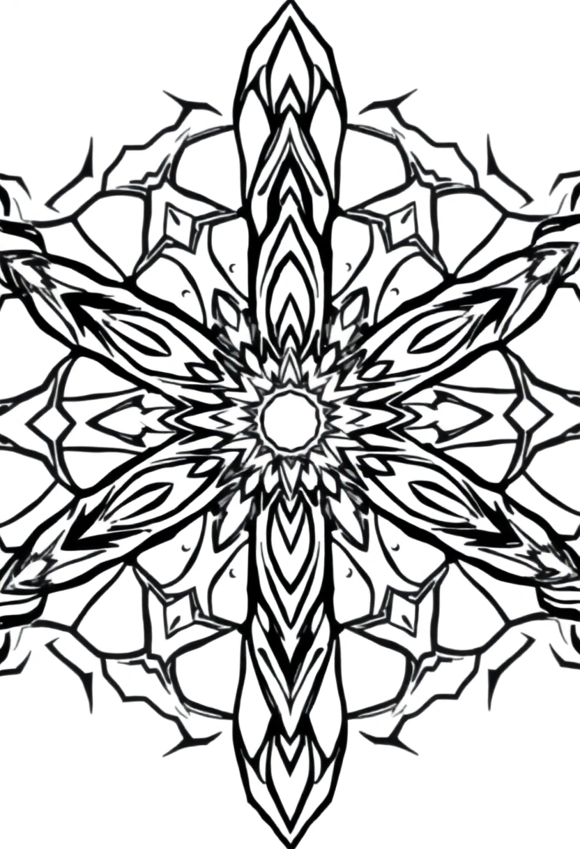 Star Polygon Mandala coloring page for kids