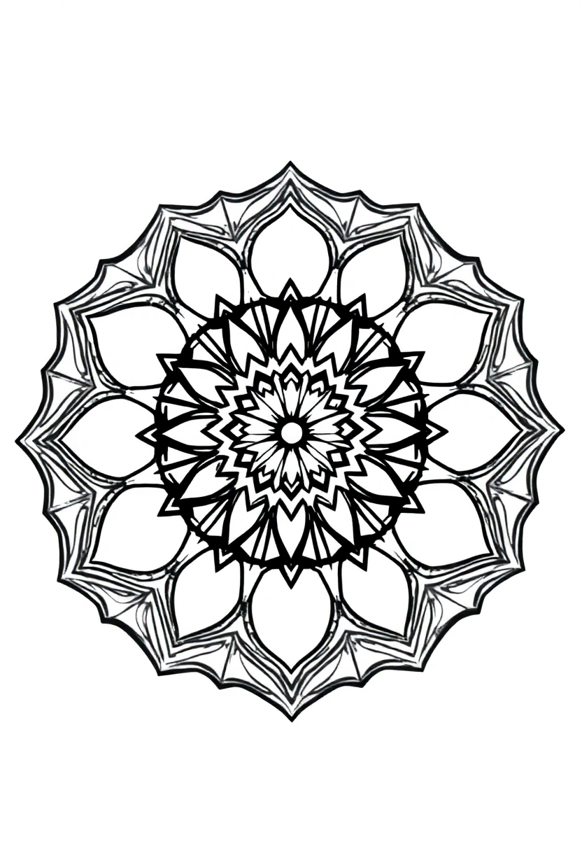 Star Polygon Mandala coloring pages
