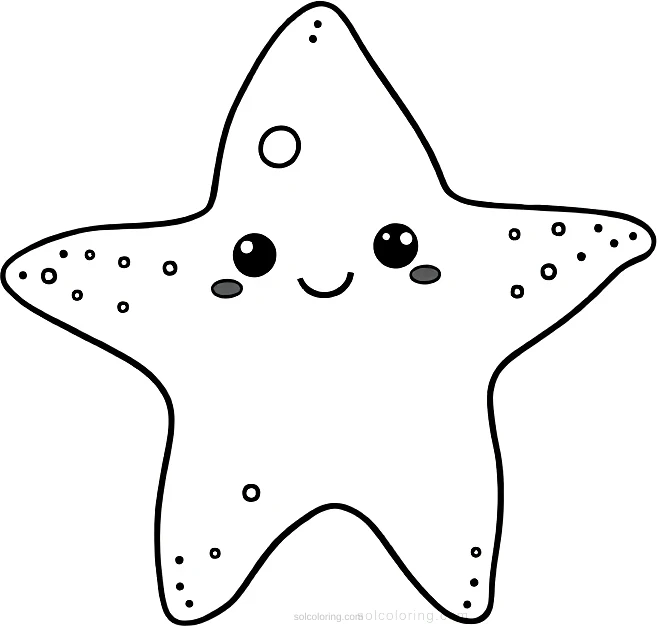 Starfish coloring page for kids