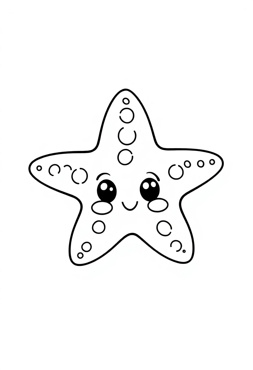 Starfish coloring page, free printable