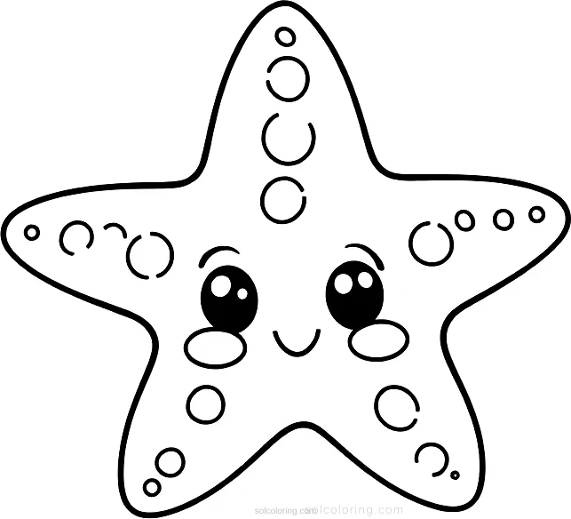 Starfish coloring page for kids