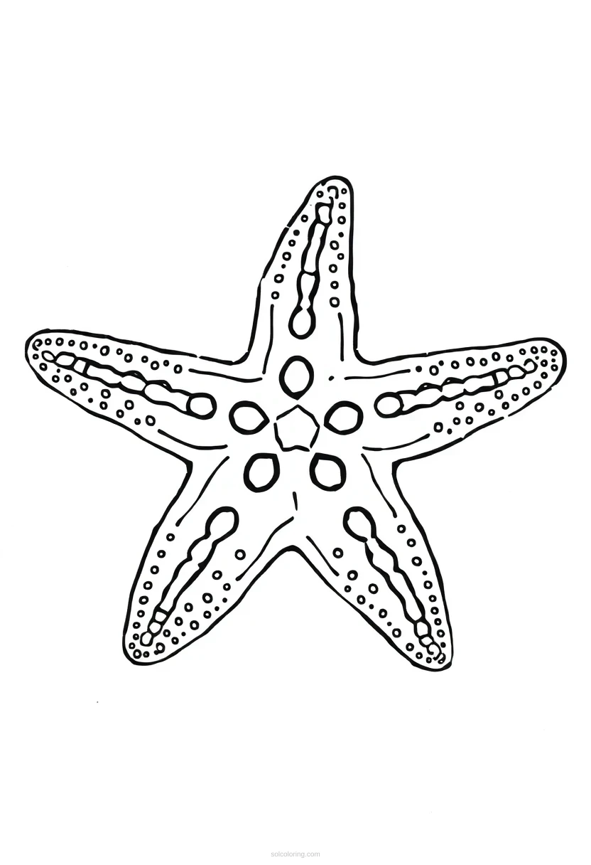Starfish coloring page for kids