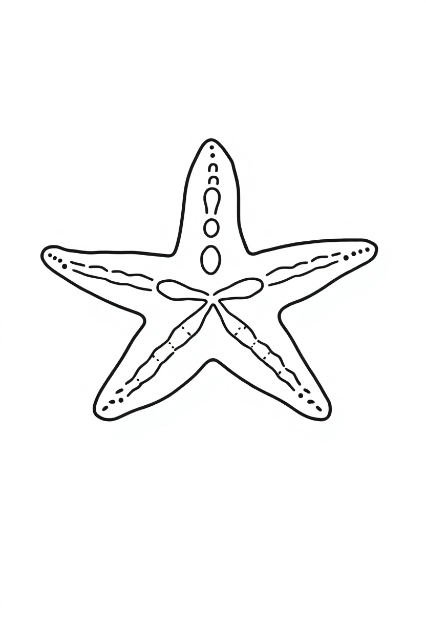 Starfish coloring page, free printable