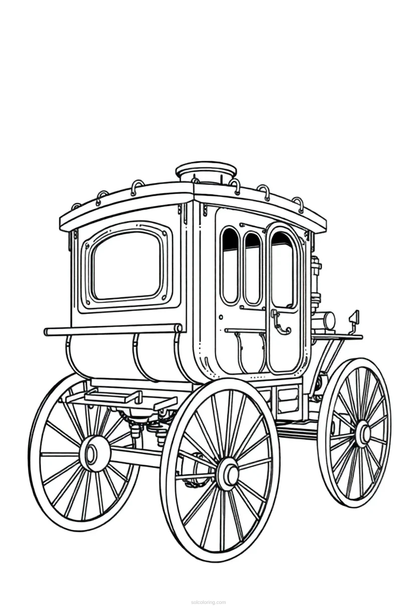 Steam Carriage coloring page for kids