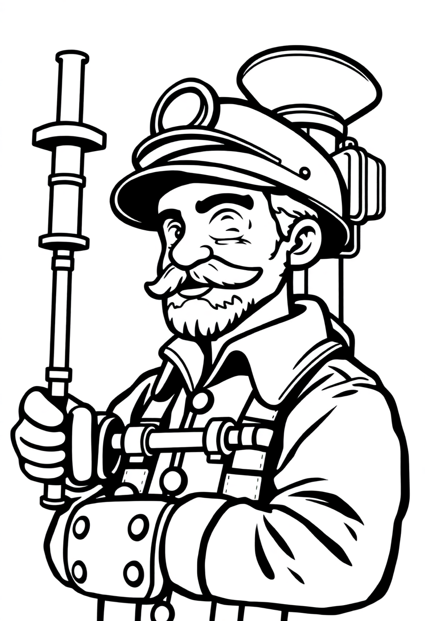 Steam Engineer coloring page, free printable