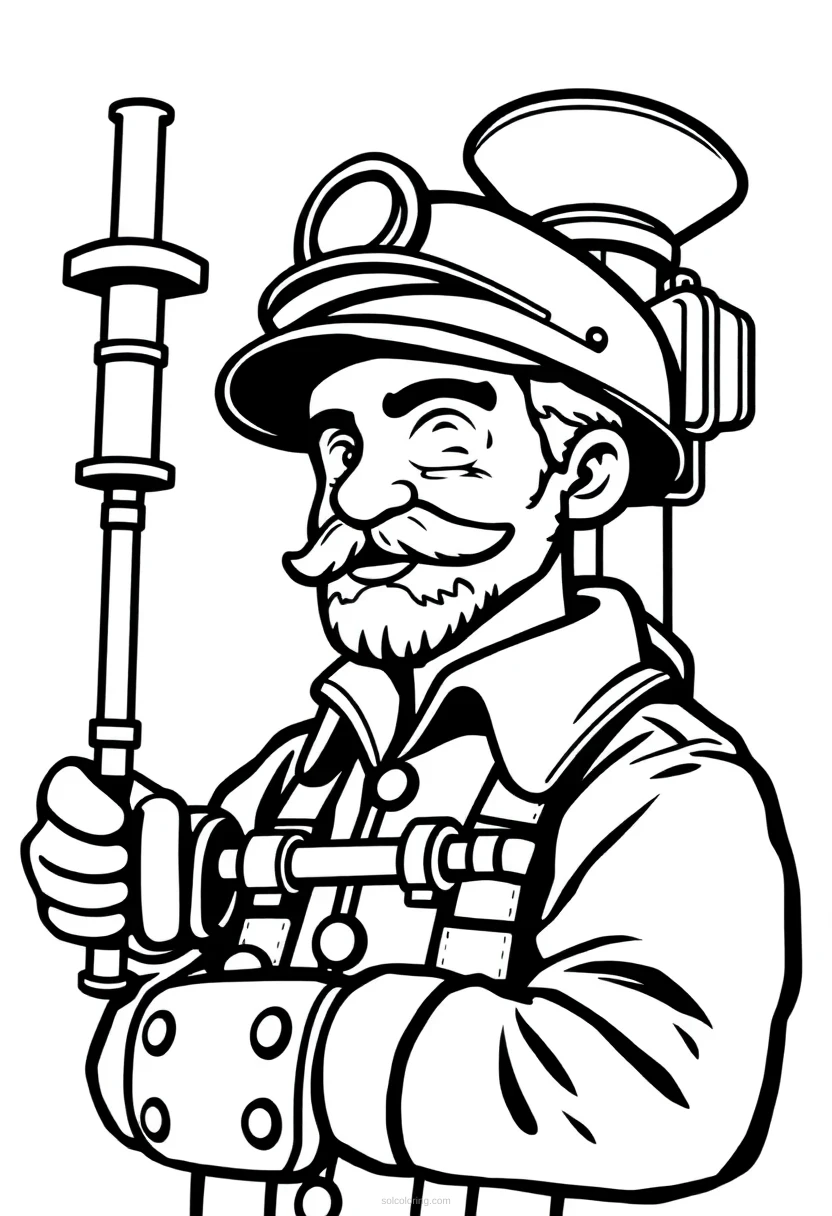 Steam Engineer coloring page for kids