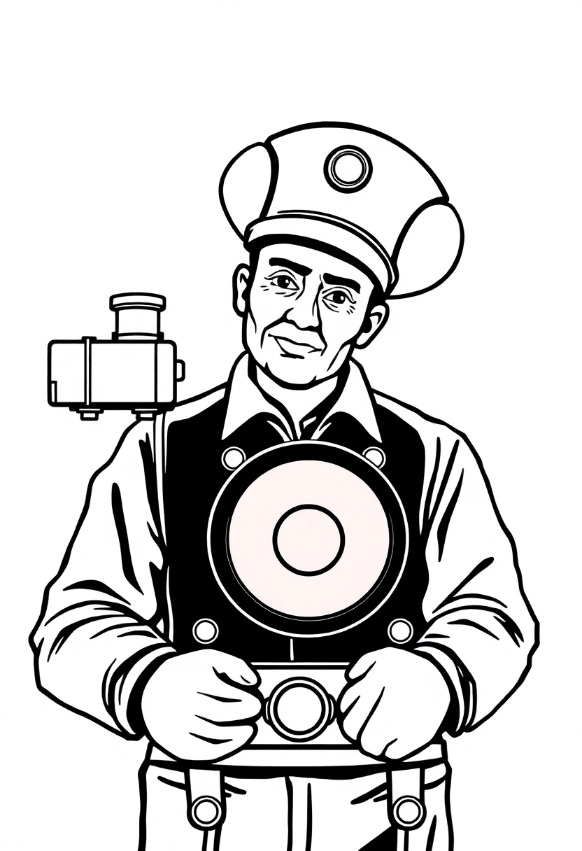 Steam Engineer coloring page, free printable