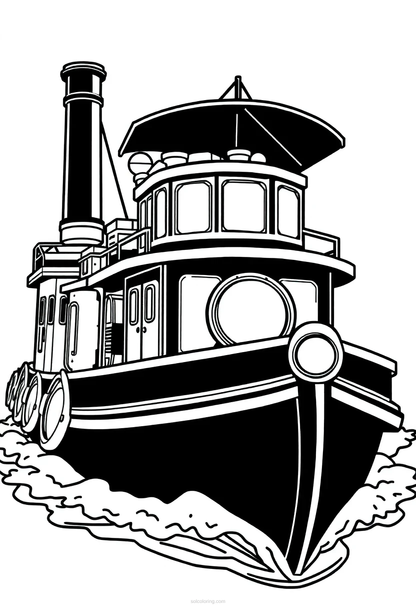 Steam Powered Boat coloring pages