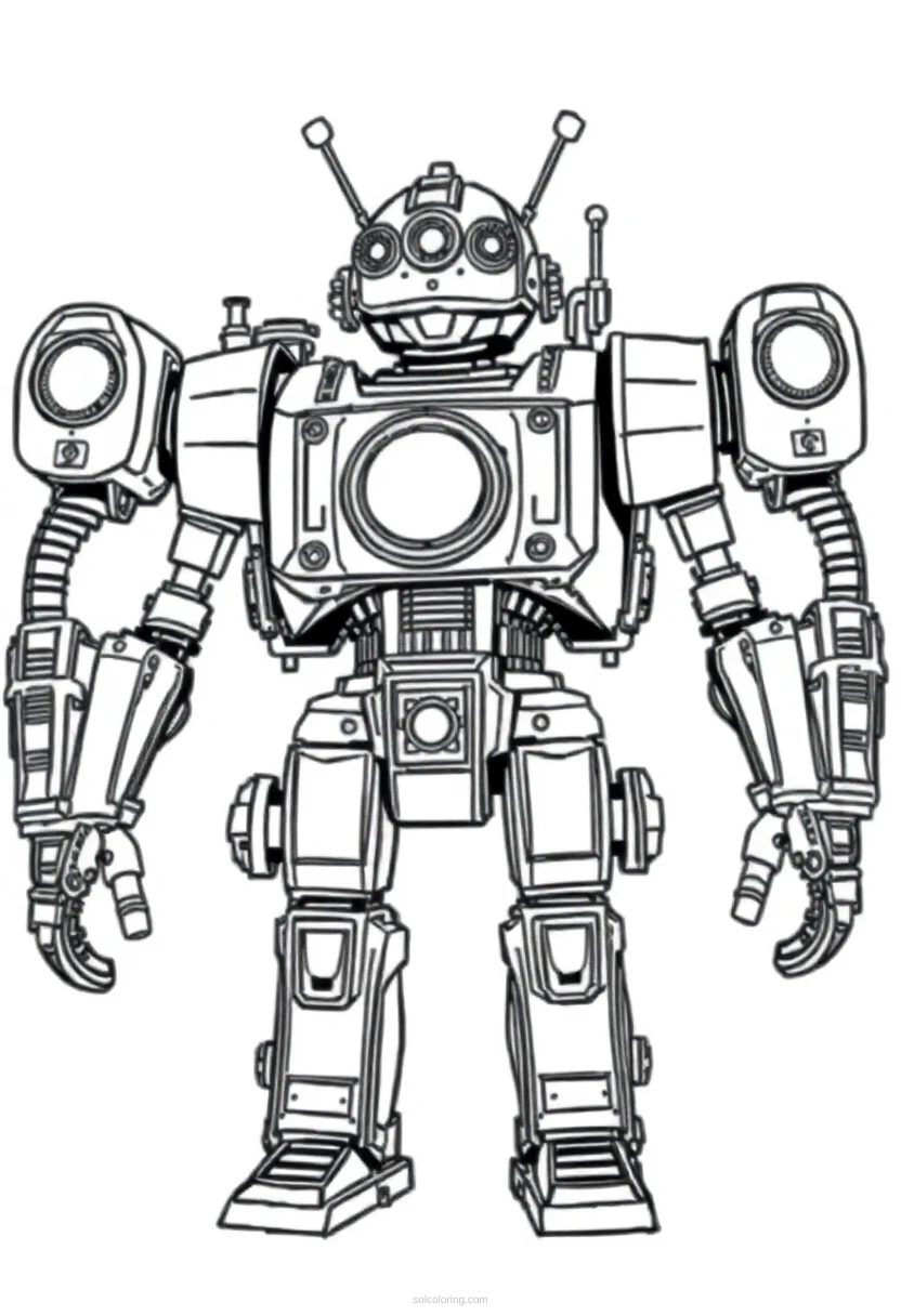 Steam-Powered Robot coloring page for kids