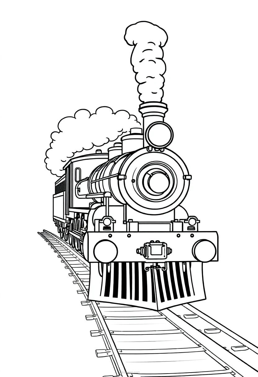 Steam-Powered Train coloring page for kids