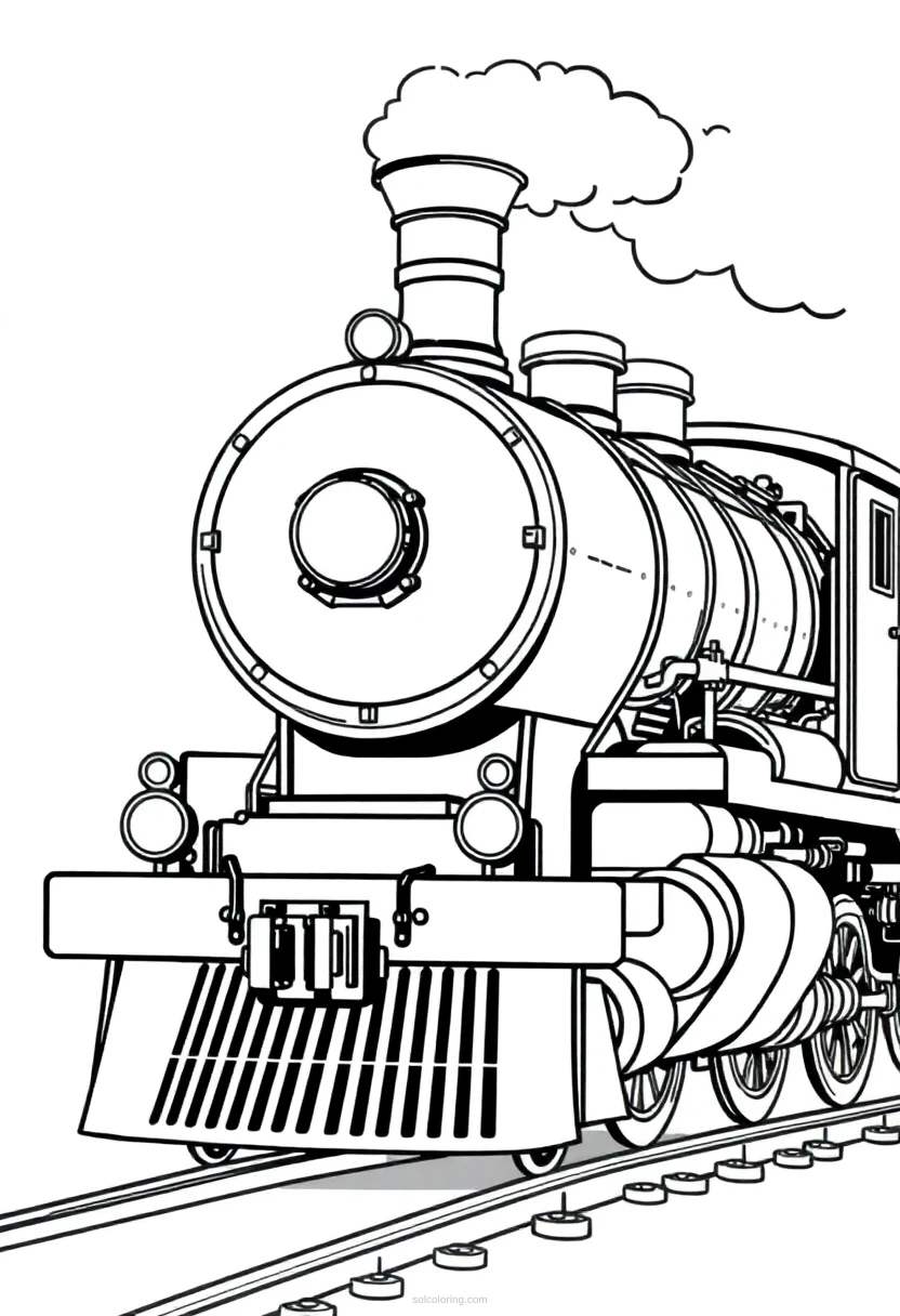 Steam-Powered Train coloring page for kids