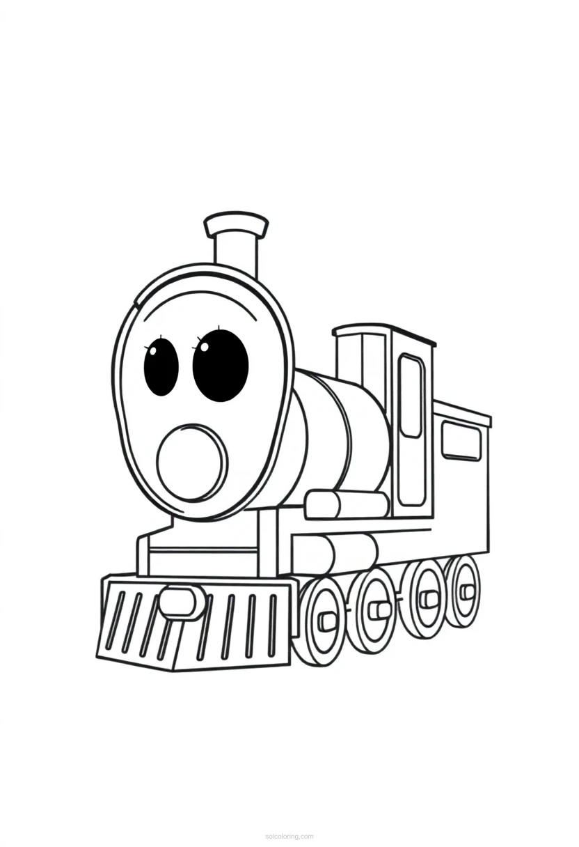 Steam Train coloring page for kids