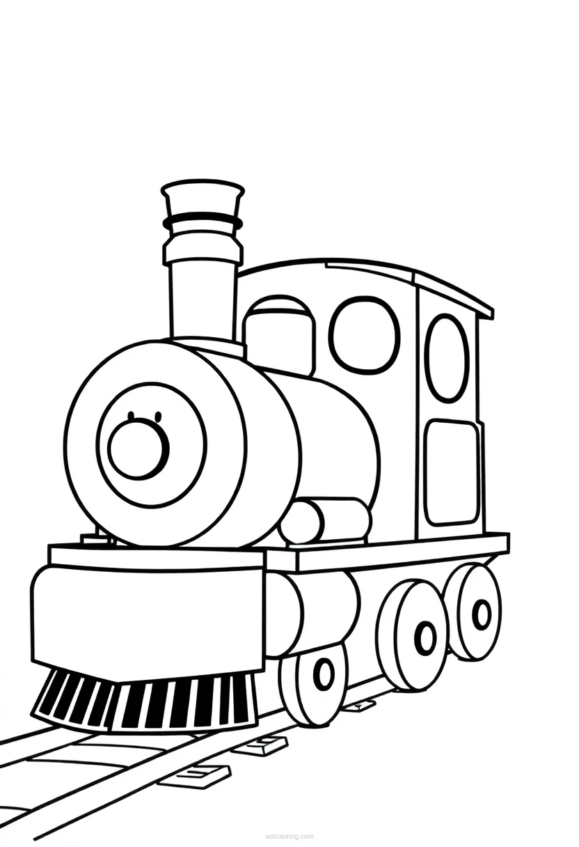 Steam Train coloring page for kids