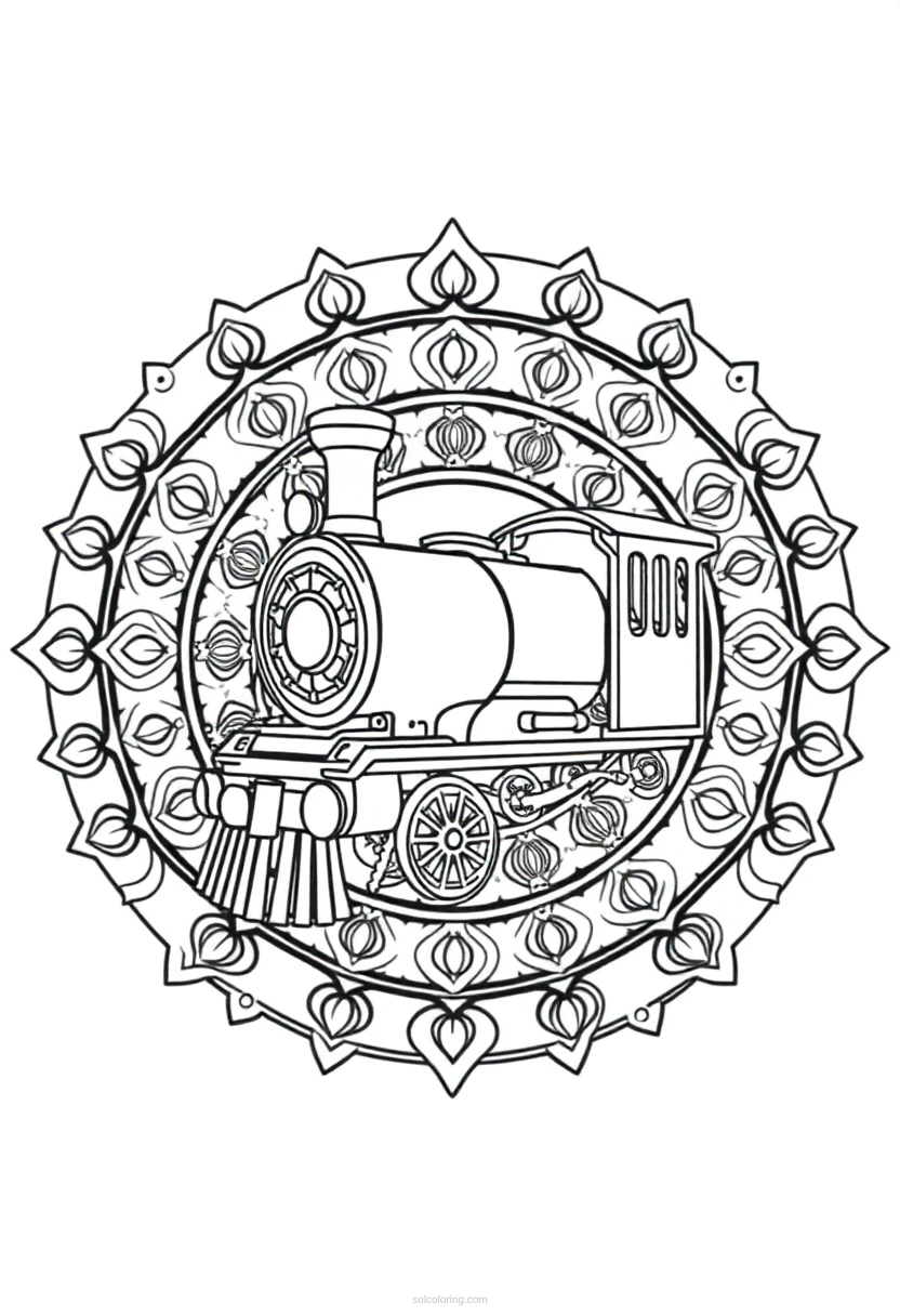 Steam Train coloring page for kids