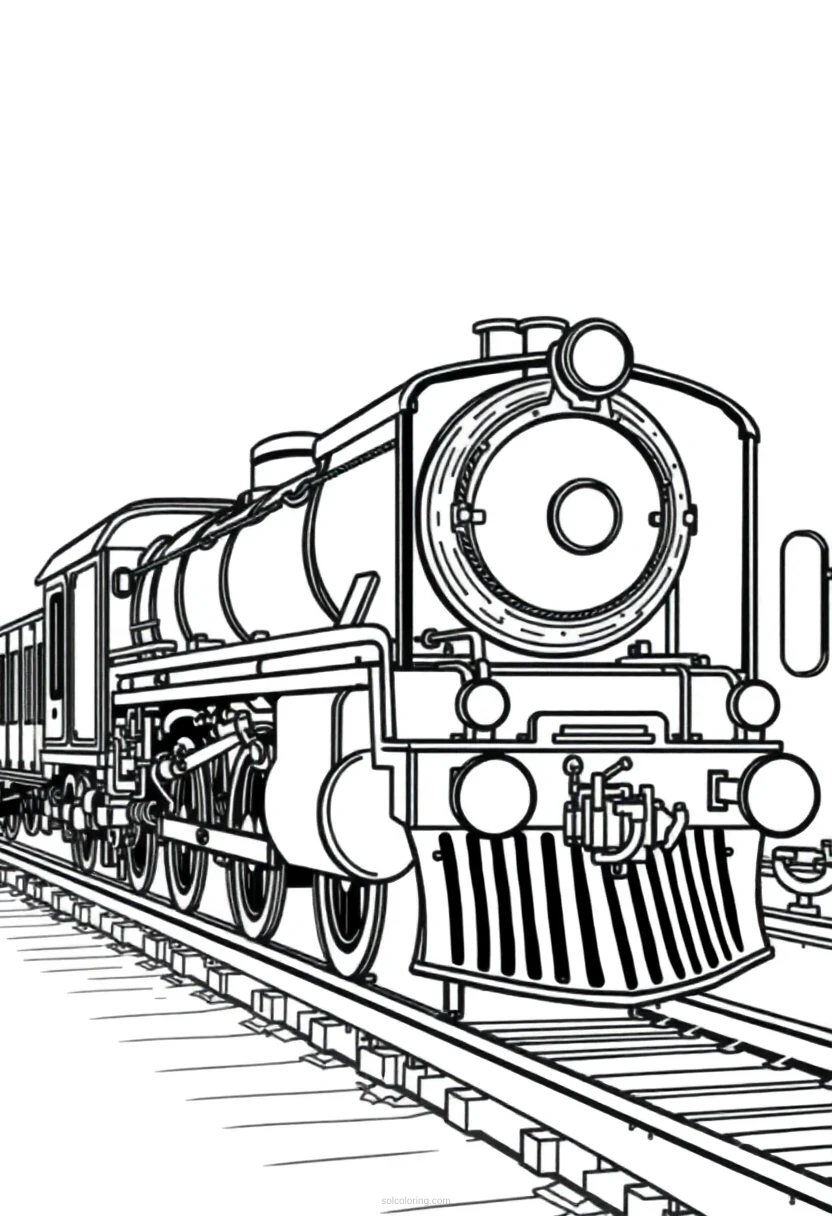 Steam Train coloring page for kids