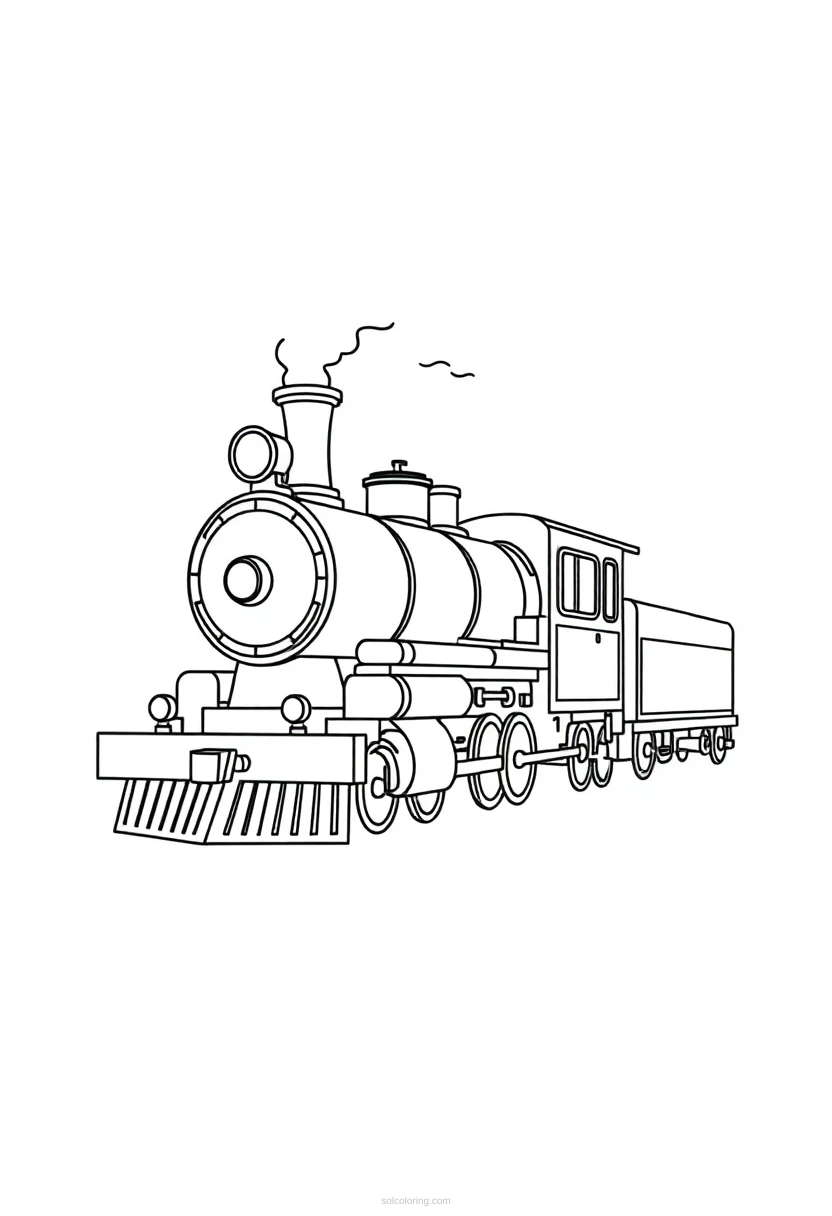 Steam Train coloring page for kids