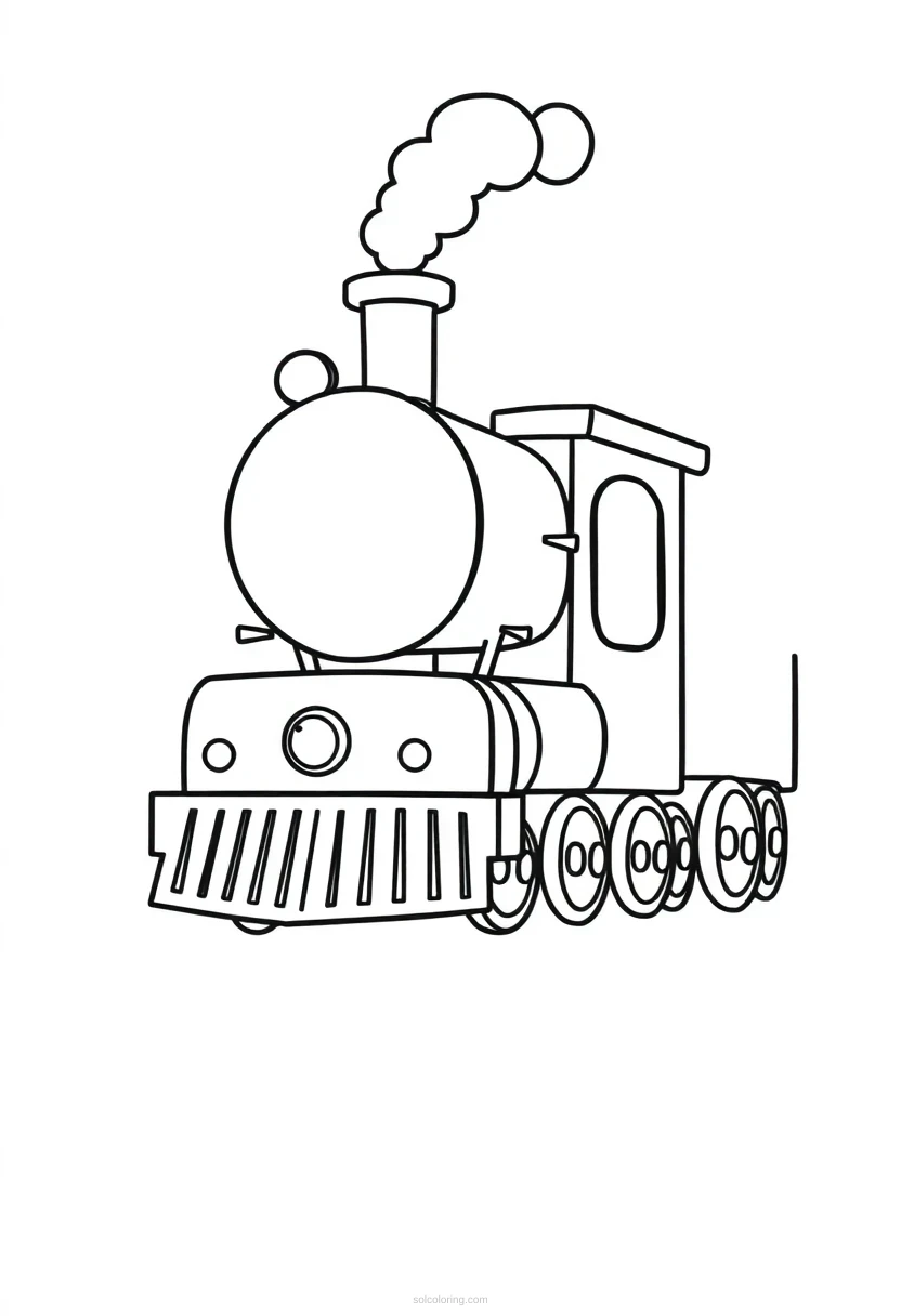 Steam Train coloring page for kids