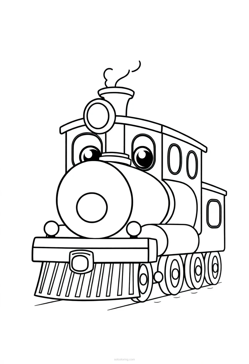 Steam Train coloring page for kids