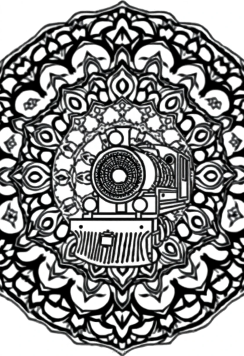 Steam Train coloring page for kids