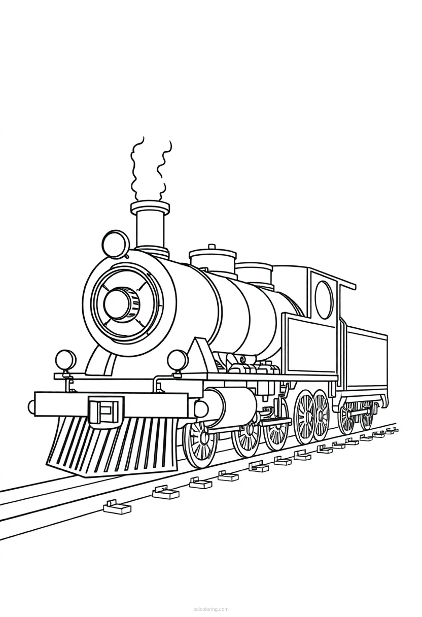 Steam Train coloring page for kids