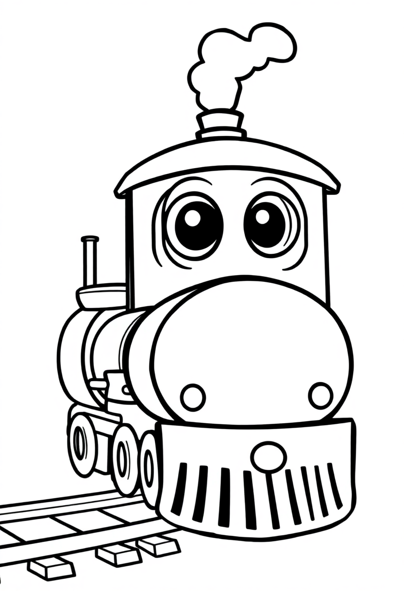 Steam Train coloring page, free printable