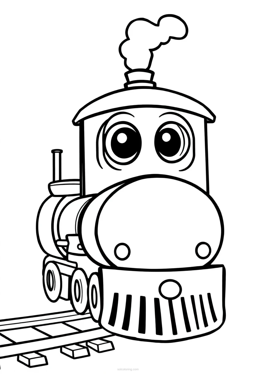 Steam Train coloring page for kids