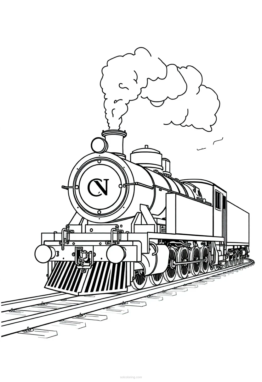 Steam Train coloring page for kids