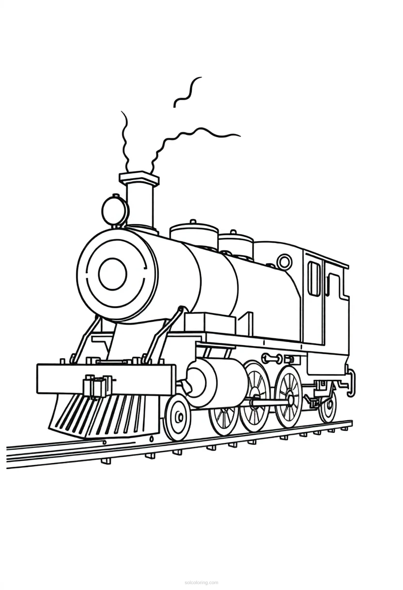 Steam Train Mandala coloring page for kids